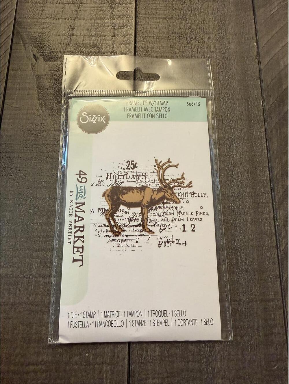 Sizzix Framelit with Stamp- Reindeer Mix Cluster
